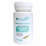Flacon blanc Nutrilab Foie de Morue huileux avec illustration de poisson