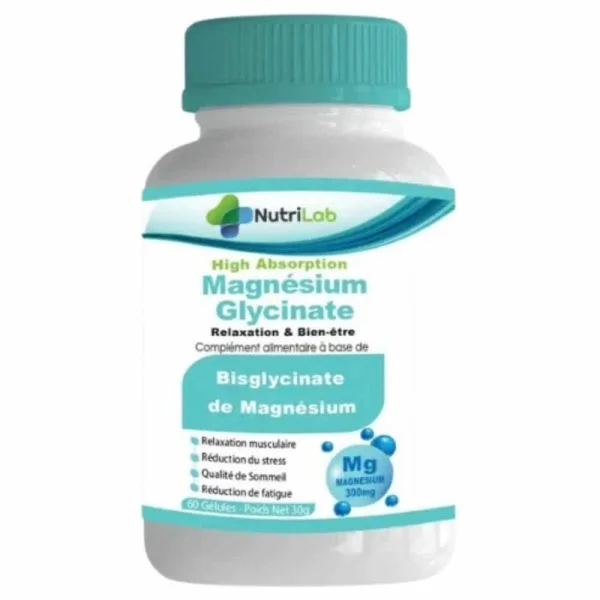 Nutrilab Magnésium Glycinate Relaxation Et Bien-être 300mg 60 Gélules