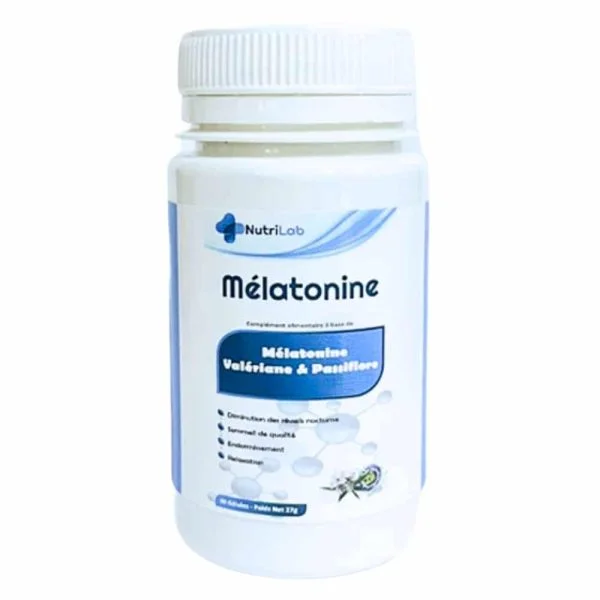 Nutrilab Mélatonine, Valériane Et Passiflore 60 Gélules