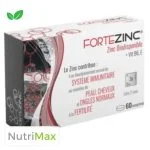 Étui blanc noir et rouge Fortezinc Nutrilair zinc biodisponible 60 comprimés