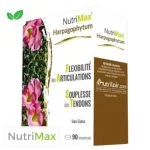 Boîte blanche et brune NutriMax Harpagophytum 90 comprimés Nutrilair fleurs roses
