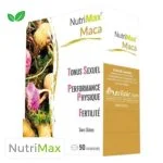 Boîte blanche et dorée NutriMax Maca 90 comprimés Nutrilair racines maca
