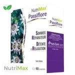 Boîte blanche et violette NutriMax Passiflore 90 comprimés Nutrilair fleurs passiflore