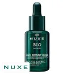 Flacon verre vert foncé compte-gouttes Nuxe Bio Organic huile nuit oléo-extrait de riz