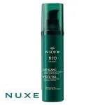 Flacon pompe vert foncé Nuxe Bio Organic soin hydratant teinté thé blanc clair