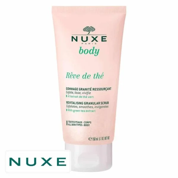 Tube rose pâle Nuxe Body Rêve de Thé gommage granité ressourçant 150 ml