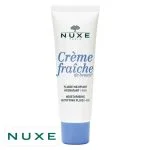 Tube blanc Nuxe Crème Fraîche de Beauté fluide matifiant 48h, bouchon bleu