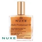 Grand flacon verre doré pailleté Nuxe Huile Prodigieuse Or huile sèche 100 ml