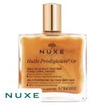 Flacon verre doré pailleté Nuxe Huile Prodigieuse Or huile sèche 50 ml