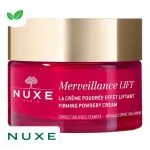 Pot rose vif Nuxe Merveillance Lift crème poudrée effet liftant couvercle doré