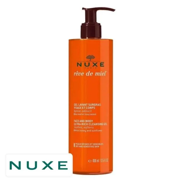 Nuxe Rêve De Miel Gel Lavant Surgras Visage Et Corps 400ml