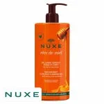 Grand flacon-pompe orange Nuxe Rêve de Miel gel lavant surgras visage et corps