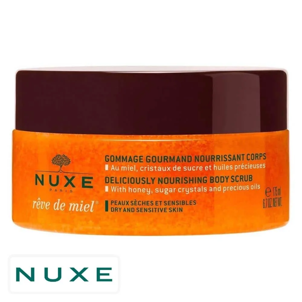nuxe-reve-de-miel-gommage-gourmand-nourrissant-corps-175ml.jpg Pot orange Nuxe Rêve de Miel gommage gourmand nourrissant corps 175 ml