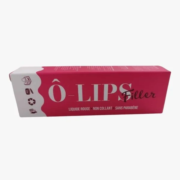 Étui rose et blanc Ô-Lips Filler liquide rouge non collant