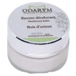Pot blanc à couvercle argenté, baume déodorant Odarym Bois d'orient 30 ml