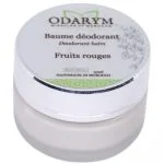 Pot en verre blanc, baume déodorant Odarym Fruits rouges 30 ml