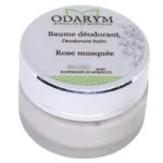 Pot blanc couvercle argenté, baume déodorant Odarym Rose musquée 30 ml