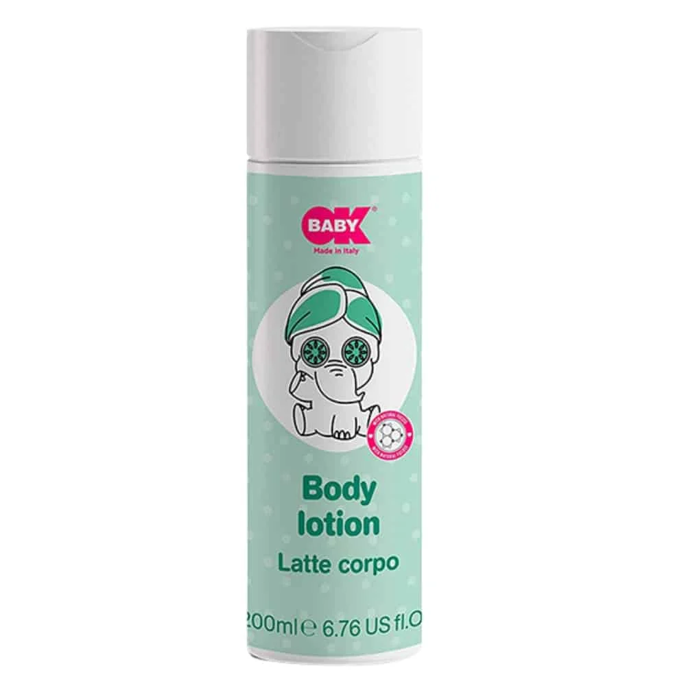 okbaby-lotion-corps-200ml.jpg Flacon vert d'eau OK Baby lait corps 200 ml, éléphant illustré