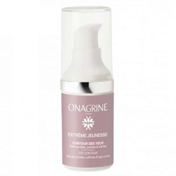 Flacon pompe rose Onagrine Extrême Jeunesse contour des yeux