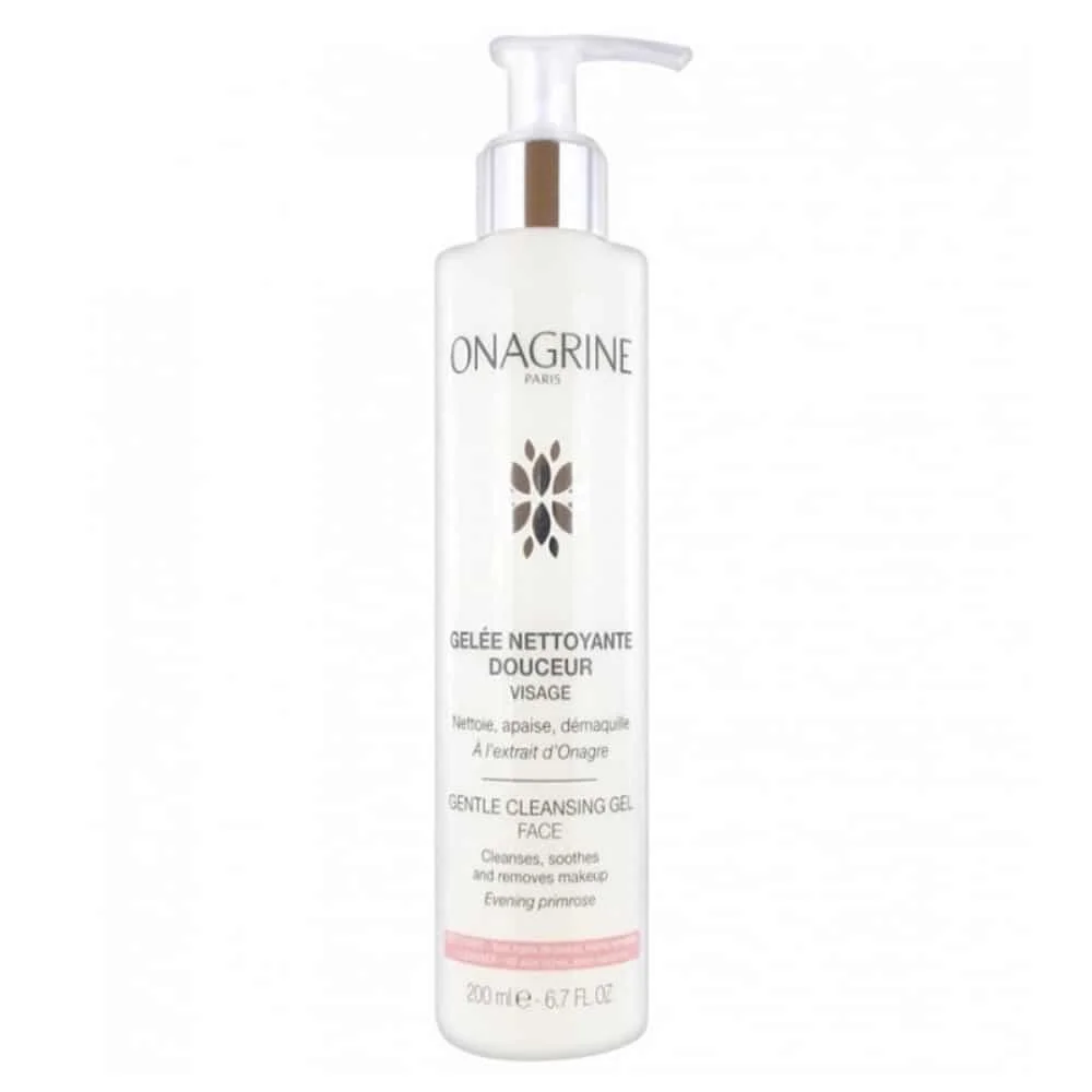 onagrine-gelee-nettoyante-douceur-200ml.jpg Flacon pompe blanc Onagrine gelée nettoyante douceur visage 200 ml
