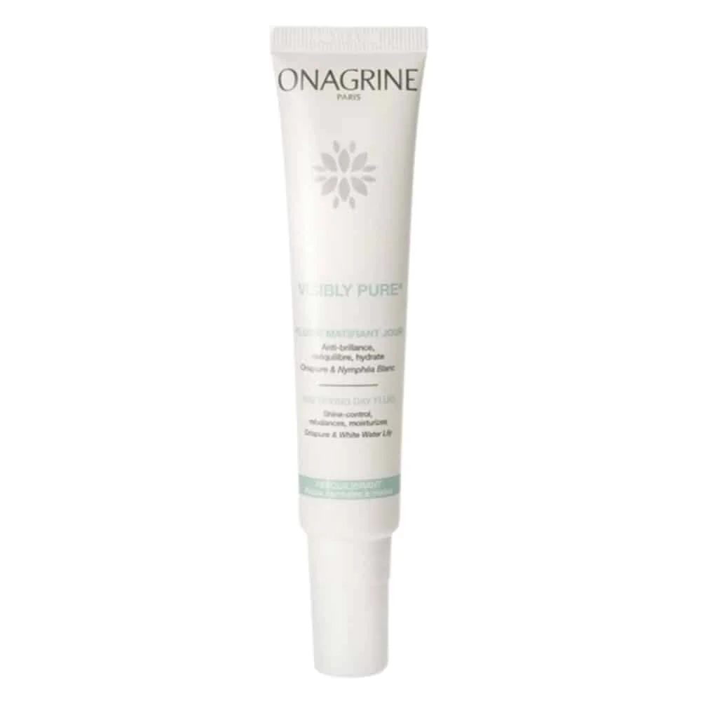 onagrine-visibly-pure-fluide-matifiant-jour-40ml.jpg Tube blanc Onagrine Visibly Pure fluide matifiant jour 40 ml