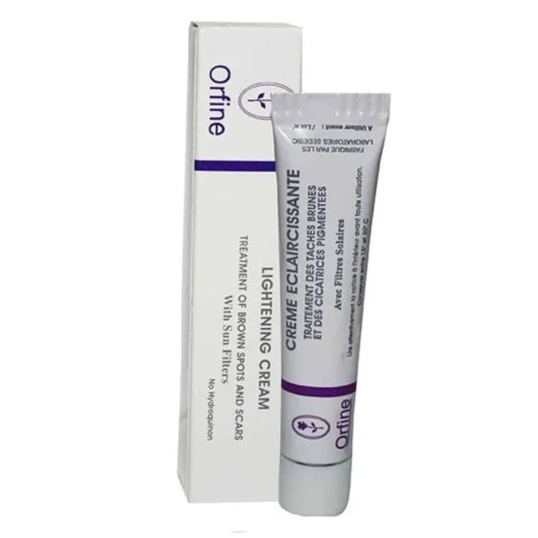 Étui et tube Orfine Crème Éclaircissante blanc et violet