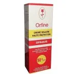Étui blanc et rouge Orfine Crème Solaire Haute Protection Opaque SPF50+