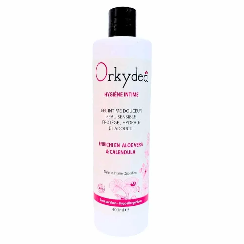 orkydea-gel-hygiene-intime-douceur-400ml.jpg Flacon blanc Orkydea Gel Intime Douceur aloe vera calendula 400 ml