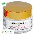 Pot en verre Ornature crème anti-rides collagène, couvercle doré