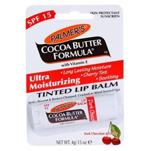 Stick Palmer's baume à lèvres teinté chocolat cerise SPF15 blister rouge