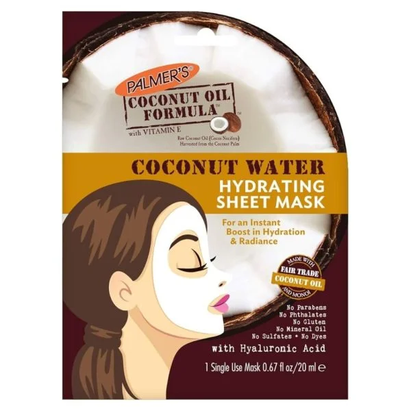 Sachet Palmer's masque tissu hydratant eau de coco usage unique 20 ml