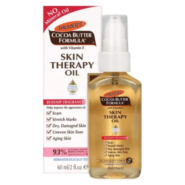 Flacon-pompe doré et boîte Palmer's Skin Therapy Oil corps 60 ml