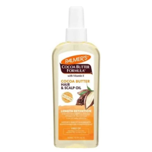 Flacon spray transparent Palmer's huile cheveux et cuir chevelu beurre de cacao