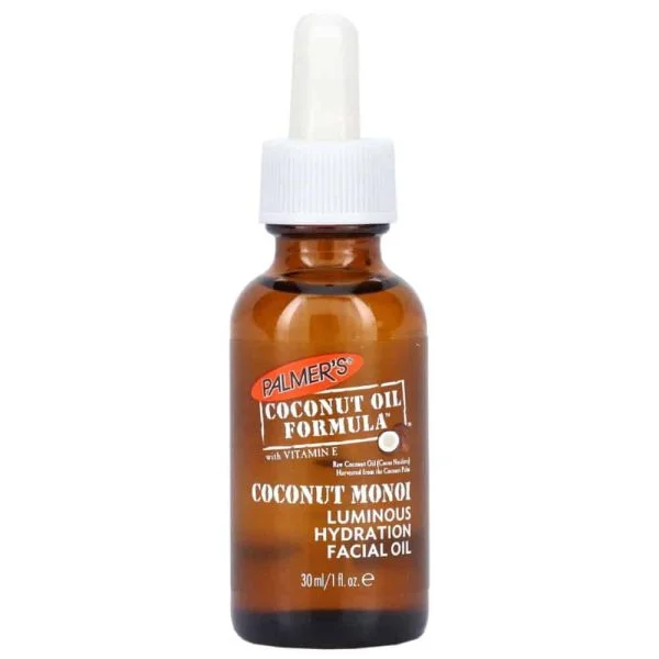 Flacon verre ambré compte-gouttes Palmer's huile visage coco monoï 30 ml