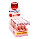 Présentoir PaperMints CoolCaps fraise sans sucre, tubes de capsules rouges