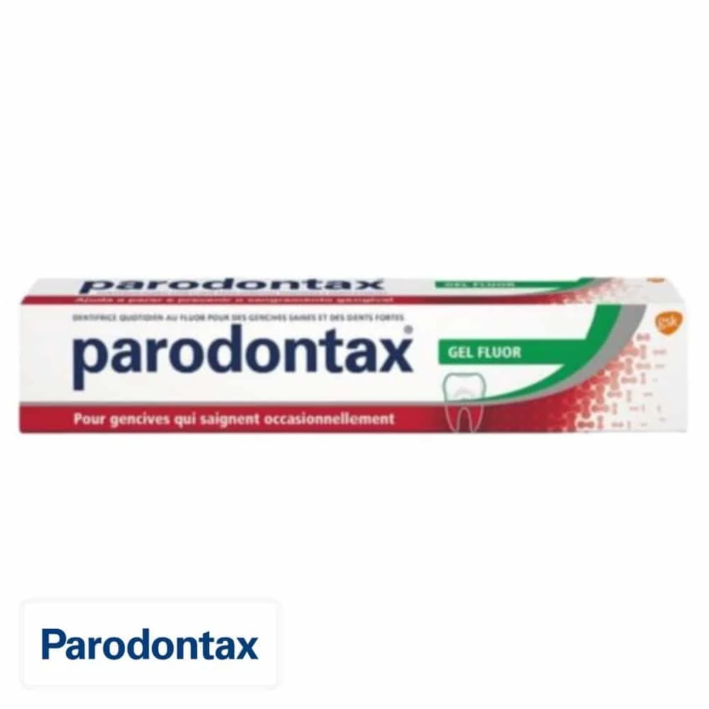 parodontax-dentifrice-gel-au-fluor-75ml.jpg Tube Parodontax Gel Fluor dentifrice quotidien au fluor, bandeau vert