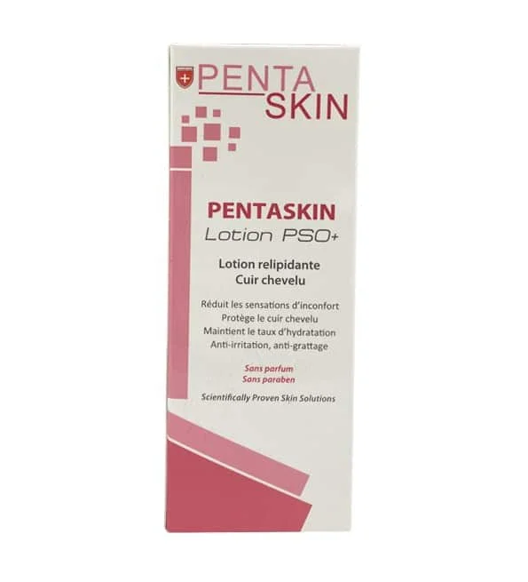pentaskin-pso-lotion-relipidante-cuir-chevelu-125ml.jpg Boîte blanche et rose Pentaskin lotion relipidante cuir chevelu 125 ml
