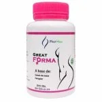Flacon blanc PhorMax Great Forma bouchon rose, 60 gélules maca fenugrec