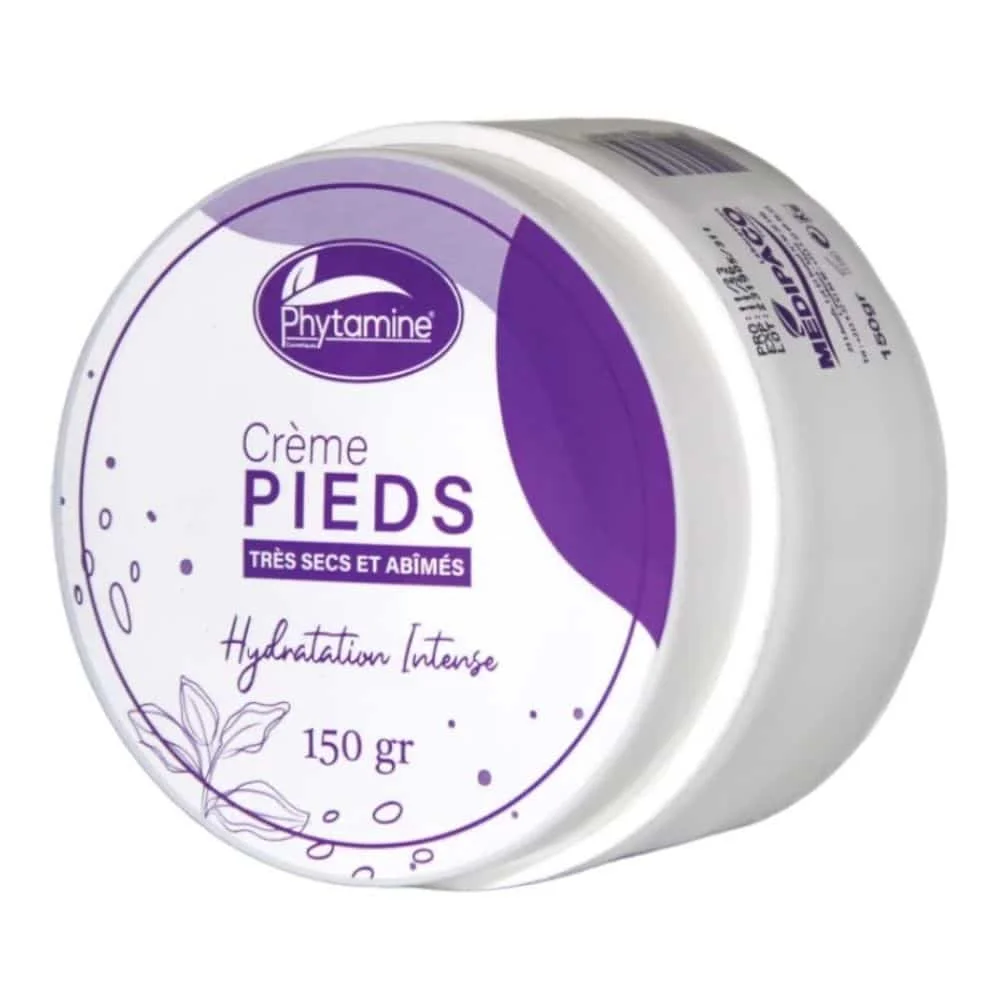 phytamine-creme-pieds-hydratation-intense-150g.jpg Pot violet et blanc Phytamine crème pieds hydratation intense 150 g