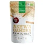 Sachet beige Purasana poudre crue d'ashwagandha bio 100 g