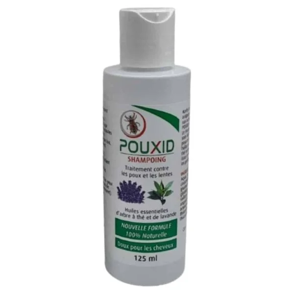 Flacon blanc Pouxid Shampoing traitement anti-poux et lentes 125ml