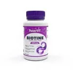 Flacon blanc et violet PowerVIT Biotine 5000 mcg cheveux peau ongles