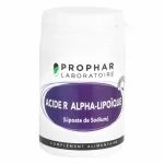 Flacon blanc Prophar Acide R Alpha-Lipoïque, lipoate de sodium, en gélules
