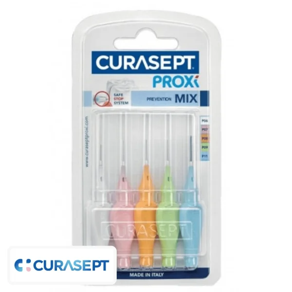 Blister Curasept Proxi Prevention Mix cinq brossettes interdentaires colorées