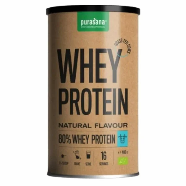 Pot kraft Purasana Whey Protein 80 % arôme naturel 400 g