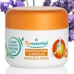 Pot blanc à couvercle orange Puressentiel baume calmant Articulations & Muscles 30 ml