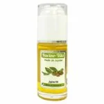 Flacon pompe d'huile de jojoba dorée Racine-Vita 40 ml, étiquette verte
