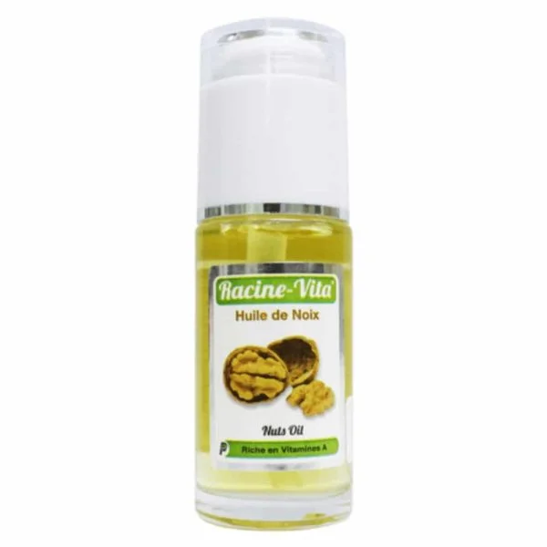 Flacon pompe d'huile de noix Racine-Vita 40 ml, cerneaux sur l'étiquette