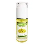 Flacon pompe d'huile de soja jaune Racine-Vita 40 ml, graines sur l'étiquette