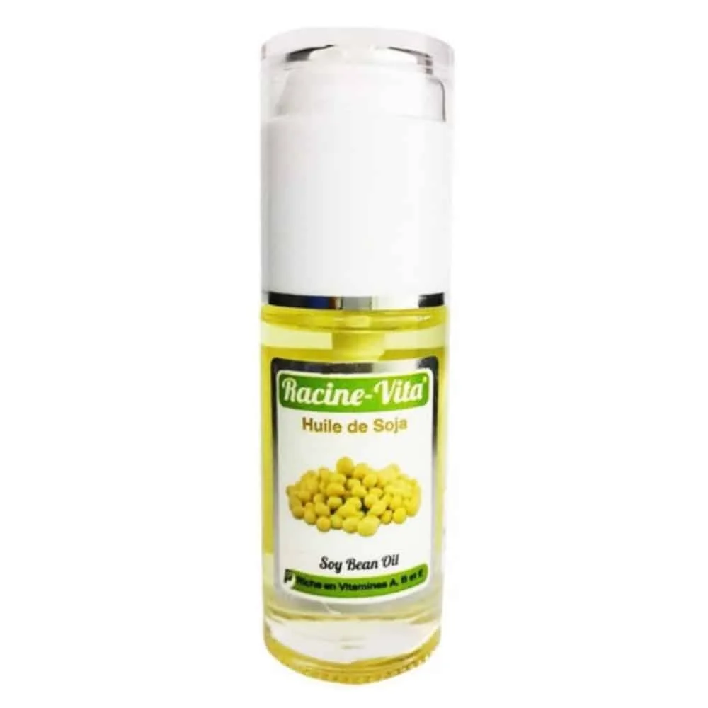 racine-vita-huile-de-soja-40ml.jpg Flacon pompe d'huile de soja jaune Racine-Vita 40 ml, graines sur l'étiquette